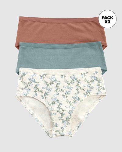 Paquete x 3 bloomers clásicos de máxima comodidad y frescura#color_s37-estampado-verde-azul-terracota