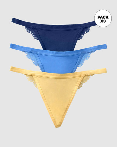 Paquete x 3 hilos descaderadas con encaje#color_s46-azul-claro-azul-oscuro-amarillo