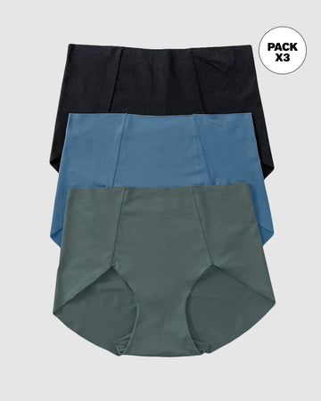 Paquete x 3 bloomers clásicos de apariencia invisible#color_s23-verde-azul-negro