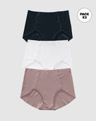 Paquete x 3 bloomers clásicos de apariencia invisible#color_s26-rosado-blanco-negro