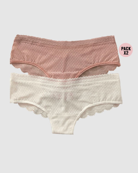 Paquete x 2 bloomers cacheteros en encaje y tul#color_s44-rosa-perla