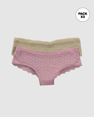 Paquete x 2 bloomers cacheteros en encaje y tul#color_s47-lila-verde