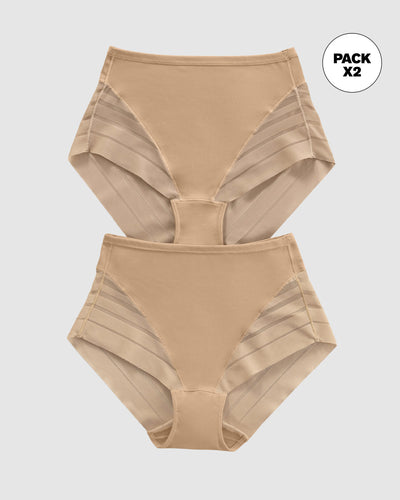 Bloomer faja clásico paquete x 2 control moderado de abdomen#color_s02-cafe-medio