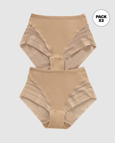 Bloomer faja clásico paquete x 2 control moderado de abdomen#color_s02-cafe-medio