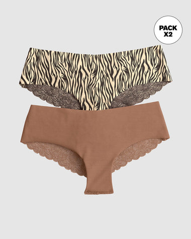 Bloomers cacheteros descaderados. Paquete x 2#color_s43-cafe-estampado-cebra