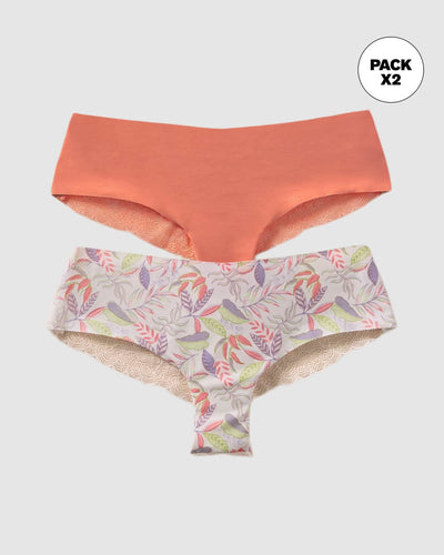 Bloomers cacheteros descaderados. Paquete x 2#color_s46-mandarina-marfil-estampado