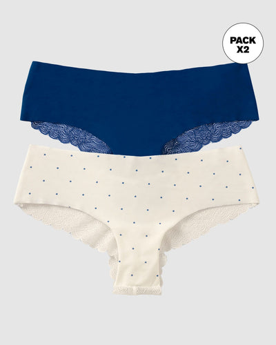 Bloomers cacheteros descaderados. Paquete x 2#color_s48-azul-oscuro-estampado-puntos