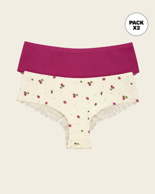 Paquete x 2 bloomers cacheteros descaderados con encaje#color_s51-estampado-frambuesas-morado-oscuro