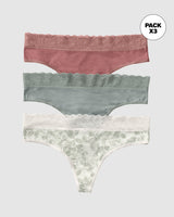 Brasileras paquete x3 en algodón elástico con detalle en encaje#color_s08-gris-palo-de-rosa-marfil-estampado