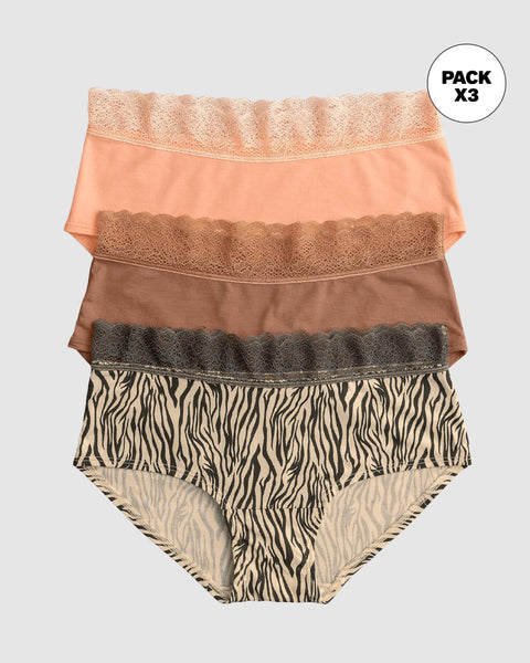 Paquete x3 bloomers estilo hipster total comodidad#color_s11-rosado-cafe-estampado-cebra