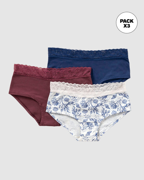 Paquete x3 bloomers estilo hípster total comodidad#color_s13-estampado-azul-vino-azul