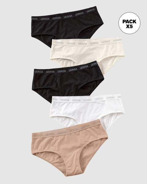 Paquete x 5 bloomers estilo hipster#color_s02-blanco-negro-cafe-claro