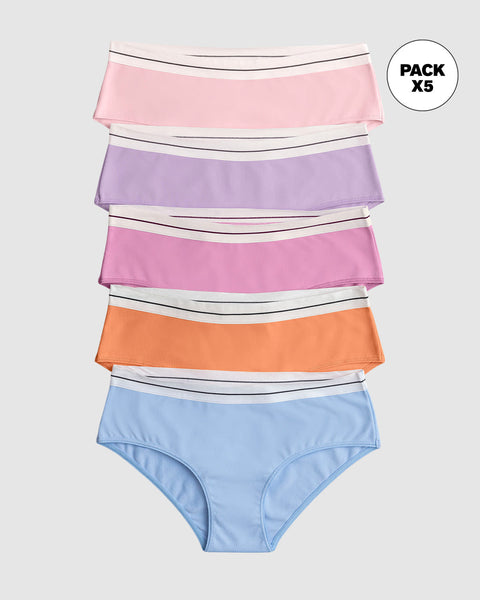 Paquete x 5 bloomers estilo hipster#color_s10-naranja-rosa-medio-rosado-azul-lila