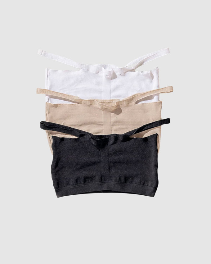 Paquete x 3 cómodos tops sin arco#color_999-blanco-negro-cafe