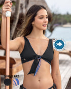 Top de bikini 4-looks doble faz elaborado con pet reciclado