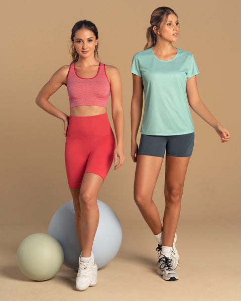 Blusa deportiva de secado rápido y silueta semiajustada#color_475-verde-claro