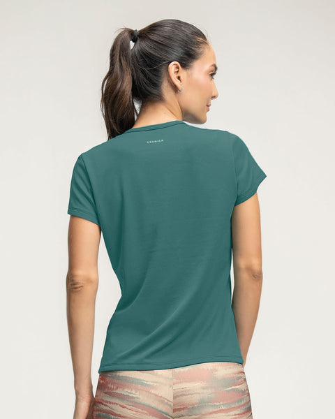 Blusa deportiva de secado rápido y silueta semiajustada#color_632-verde-oscuro