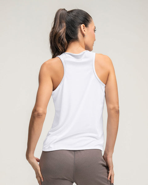Blusa deportiva de secado rápido y silueta semiajustada para mujer#color_000-blanco