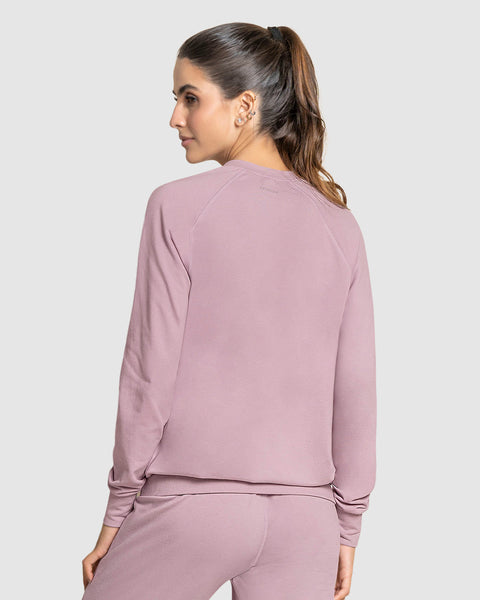 Suéter deportivo de cuello redondo#color_452-lila