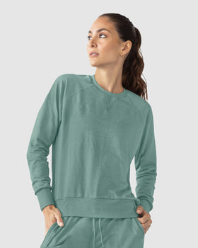 Suéter deportivo de cuello redondo#color_645-verde