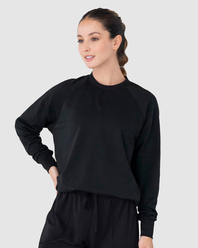 Suéter deportivo de cuello redondo#color_700-negro
