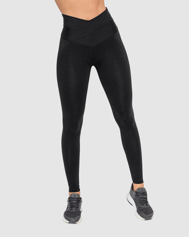 Legging deportivo de control con pretina cruzada en forma de V#color_700-negro