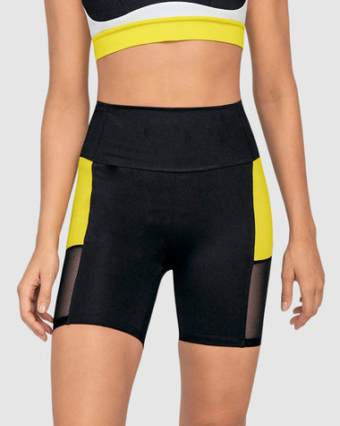 Short ciclista con detalles en tul#color_700-negro-amarillo