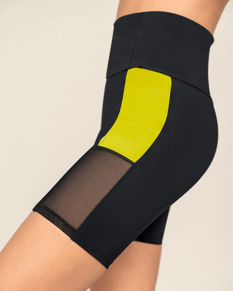 Short ciclista con detalles en tul#color_700-negro-amarillo