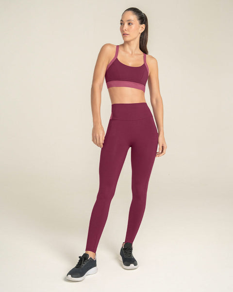 Legging tiro alto control en abdomen y muslos con bolsillo lateral#color_220-vinotinto