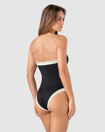 Traje de baño de control con cortes efecto reloj de arena#color_700-negro