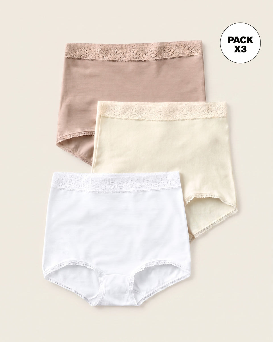 Paquete x 3 confortables hilos clásicos de ajuste y cubrimiento total