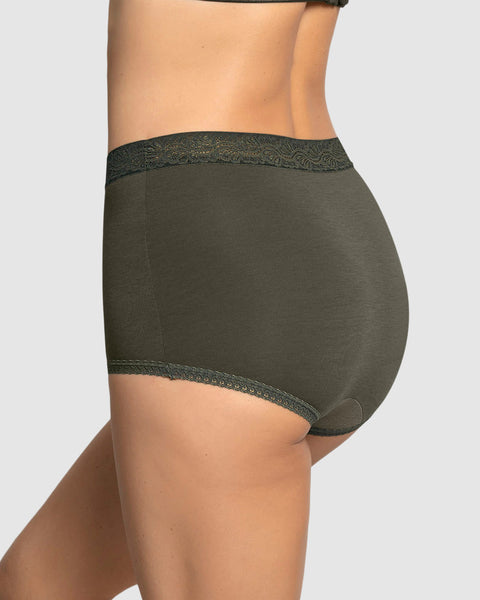 Paquete x 3 bloomers clásicos de ajuste y cubrimiento total#color_s22-vino-verde-rosa