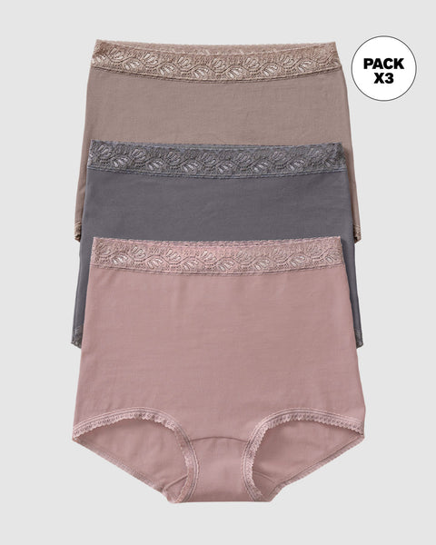 Paquete x 3 bloomers clásicos de ajuste y cubrimiento total#color_s25-palo-de-rosa-gris-claro-gris-oscuro
