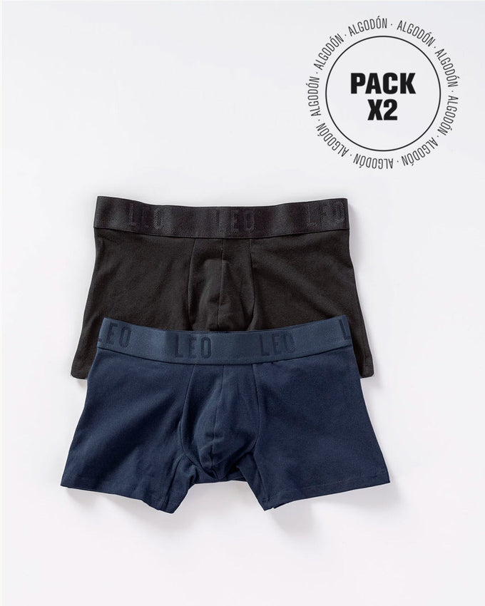 Paquete x2 bóxers cortos en algodón elástico#color_s03-negro-azul