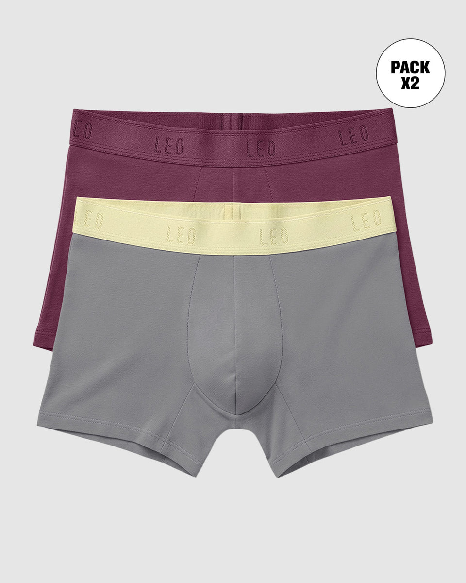 Paquete x2 bóxers cortos en algodón elástico