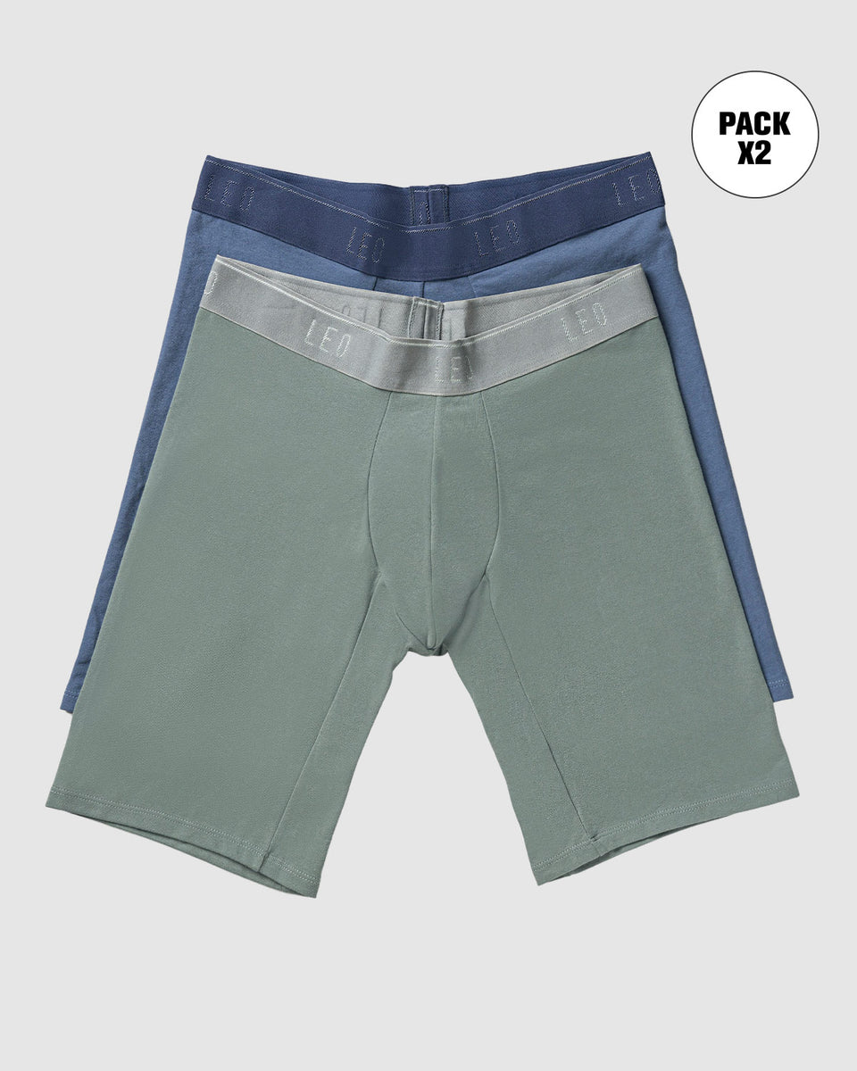 Paquete x2 bóxers largos ajustado con algodón