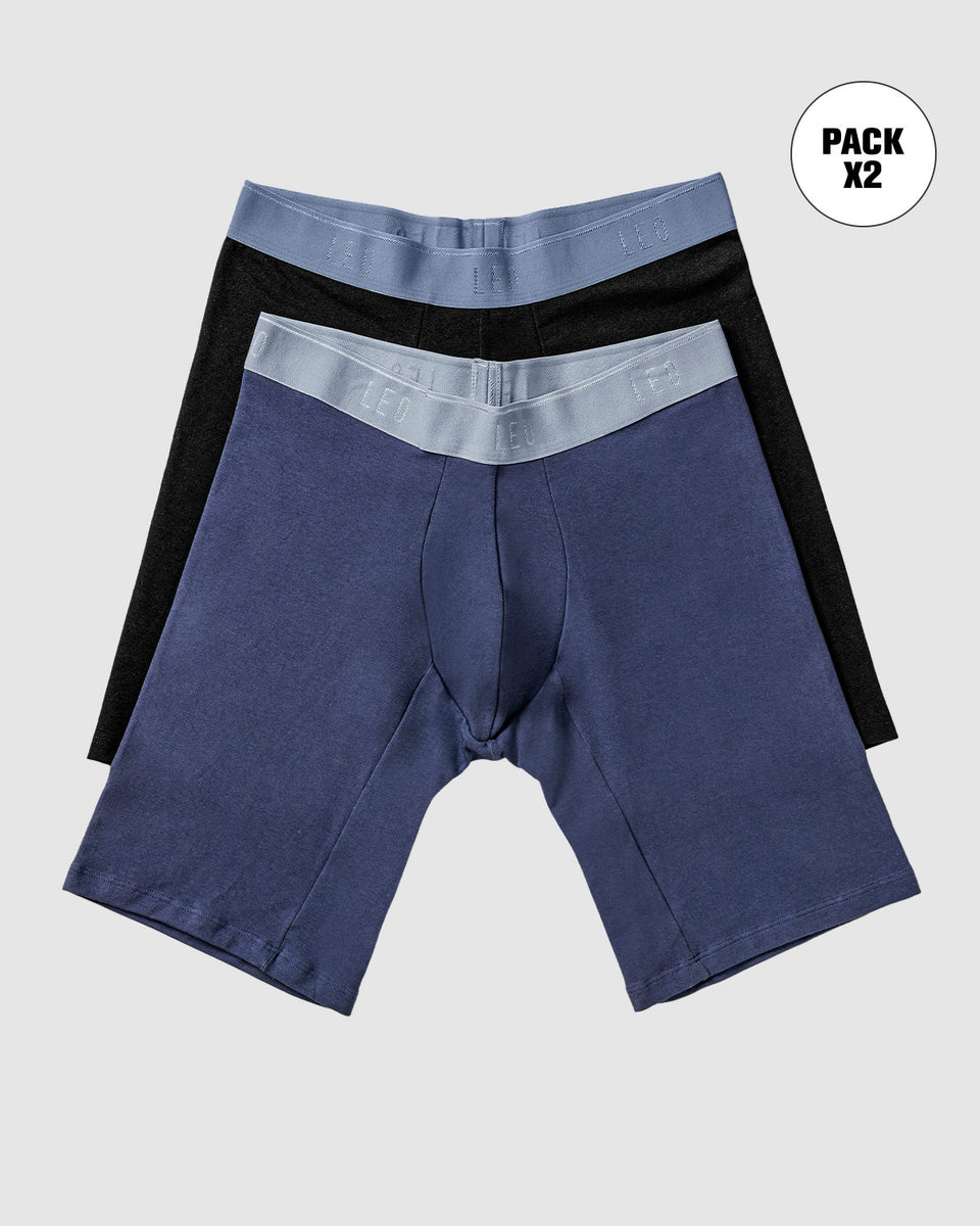 Paquete x2 bóxers largos ajustado con algodón