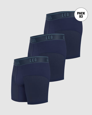 Paquete x3 bóxers medio de secado rápido con mallas transpirables en microfibra#color_515-azul