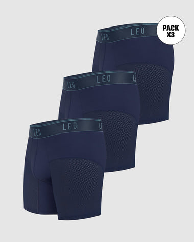 Paquete x3 bóxers medio de secado rápido con mallas transpirables en microfibra#color_515-azul