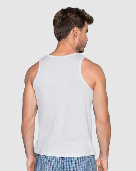 Paquete x2 camisetas en algodón silueta semiajustada para hombre#color_000-blanco