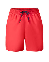 Pantaloneta de baño masculina con práctico bolsillo al lado derecho#color_323-rojo