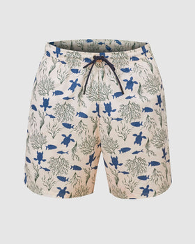 Pantaloneta de baño masculina con práctico bolsillo al lado derecho#color_a29-estampado-animales-marinos