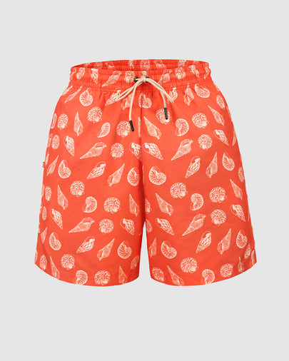 Pantaloneta de baño masculina con práctico bolsillo al lado derecho#color_a45-estampado-caracoles