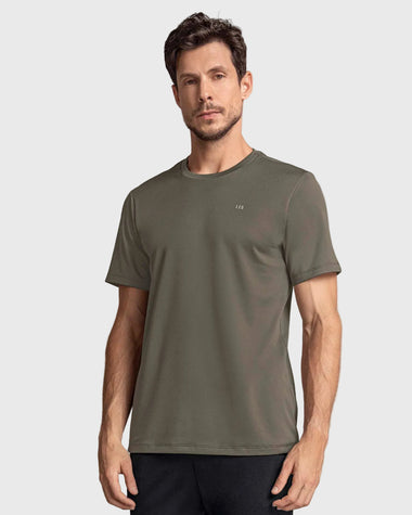 Camiseta deportiva masculina semiajustada de secado rápido#color_610-verde-medio