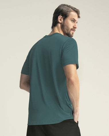 Camiseta deportiva masculina semiajustada de secado rápido#color_678-verde