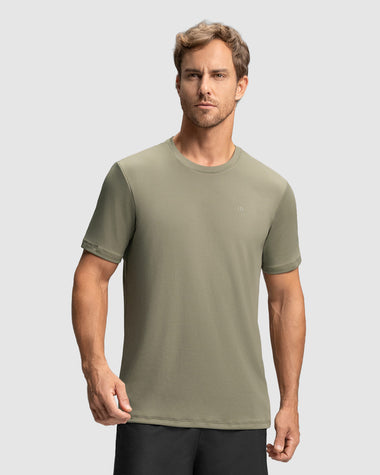 Camiseta deportiva masculina semiajustada de secado rápido#color_714-arena