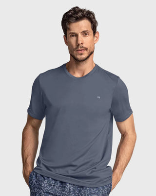 Camiseta deportiva masculina semiajustada de secado rápido#color_915-azul-grisaceo