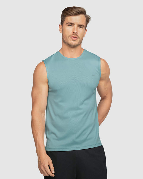 Camiseta manga sisa deportiva y de secado rápido para hombre#color_498-azul