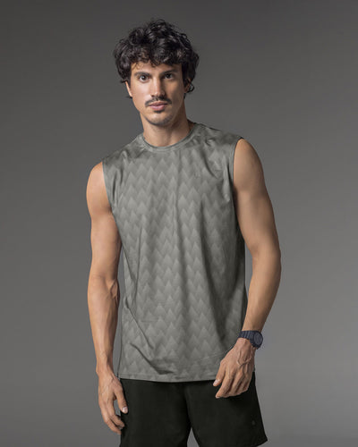 Camiseta manga sisa deportiva y de secado rápido para hombre#color_714-estampado-triangulos