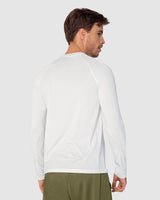 Camiseta deportiva masculina manga larga con protección UV#color_000-blanco